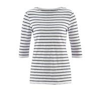 Living Crafts - CHLOPEA | Shirt - Fließendes Jersey, Weiches Flammgarn, 3/4-Ärmel, Lockerer Schnitt, Leicht meliert (, Offwhite/Dark Navy)