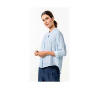Living Crafts Damen-Bluse 'TILLA' mit Mandarinkragen, bleu/white, Gr. 42