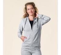 Living Crafts Damen Kapuzenjacke - LAMINA grey melange XS