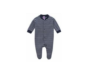 Living Crafts Dolphin Babyschlafanzug mit Fuß aus Bio Baumwolle 68 white/navy striped