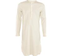 Living Crafts Nachthemd Dominique – Unisex, Langarm, Knopfleiste, weiche Bio-Baumwolle, Natural XS
