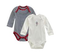 Living Crafts - ELM | Langarm-Body, 2er-Pack Unisex Baby Langarm mit Aufdruck | Baby Langarm-Body Suit fur Jungen und Mädchen (Navy/White, 50/56)
