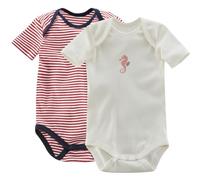 Living Crafts Kurzarm-Body, 2er Pack 98/104 poppy/white