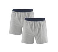 Living Crafts Ethan Boxershorts aus Bio Baumwolle, 2er-Pack S stone grey