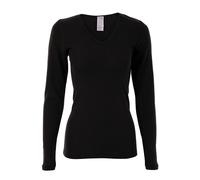 Living Crafts Felicia Damen Langarm-Shirt aus Bio Merinowolle / Seide 48/50 Black