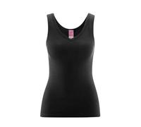 Living Crafts Bio-Damen-Top Janine – V-Ausschnitt, 100% Bio-Baumwolle, Schwarz Gr. M
