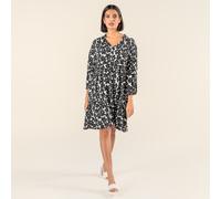 Living Crafts Damen-Kleid "OMARA" mit Bändern am Ausschnitt, simple flowers, Gr. 38