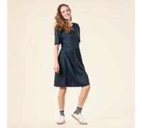 Living Crafts Bio-Damen-Midi-Kleid 'ONIKA' mit Rundhalsausschnitt, ink blue, Gr. L