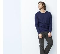 Living Crafts Bio-Herren-Langarmshirt "FRANK" mit Rundhalsausschnitt, navy, Gr. XL