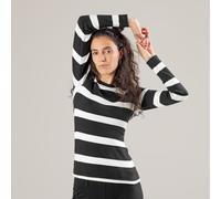 Living Crafts Bio-Damen-Langarmshirt "Paula", black/cream, Gr. M