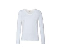 Living Crafts Bio-Damen-Langarmshirt 'TARANA' mit V-Ausschnitt, white, Gr. L