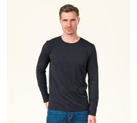 Living Crafts Bio-Herren-Langarmshirt 'TERIK' mit Rundhalsausschnitt, black, Gr. XL