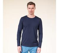 Living Crafts Bio-Herren-Langarmshirt 'TERIK' mit Rundhalsausschnitt, ink blue, Gr. XL