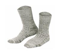Living Crafts Damen und Herren Norwegersocken Bio-Baumwolle Bio-Schurwolle olive mouliné Gr.39-42