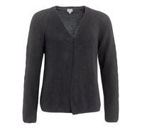 Living Crafts - Olivia | Strickjacke - Modischer, weit Geschnittener Cardigan ohne Knopfleiste, Weite Ärmel im Raglan-Stil, tief gezogener V-Ausschnitt, 100% Bio-Baumwolle (L, Black)