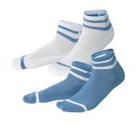 Living Crafts 2er-Pack Bio-Sneaker-Socken "ORELL", azure blue/white, Gr. 43/46