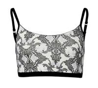 Living Crafts - SANDRINA - Bustier, Damen BH ohne Bügel, Verstellbare Träger, Weiches Single Jersey, Elastische Baumwollspitze, Nahtloser Komfort, Optimaler Halt