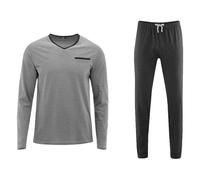 Living Crafts Bio-Herren-Schlafanzug 'Colin' grau/anthrazit, Gr. L