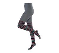 Living Crafts - SELINE - Strumpfhose, Damen, Slim Fit, Gestrickte Qualität, Elastizität und Halt, Multicolor, Streifenmuster (M, Multicolour)
