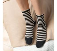 2er-Pack Living Crafts Bio-Damen-Socken "Alexis" schwarz/sand, Gr. 39/42