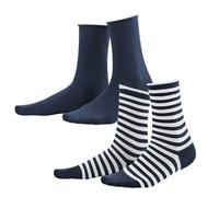 2er-Pack Living Crafts Bio-Damen-Socken "Alexis" navy/weiß, Gr. 35/38