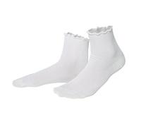 Living Crafts Bio-Damen-Socken 'ASTHER' mit Kräuselrand, white/camelia, Gr. 39/42