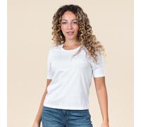 Living Crafts Bio-Damen-T-Shirt 'TABERA' mit Rundhalsausschnitt, white, Gr. XL