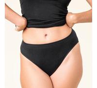 Living Crafts - Josefine | Tanga-Slip - Hochqualität, Komfortabel, Bio-Baumwolle, ohne Seitennähte, elastisches Band (48/50, Black)