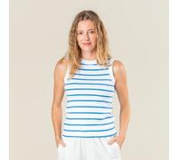 Living Crafts Bio-Damen-Top "RITA" aus Feinripp, azure blue/white, Gr. L