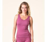 Living Crafts Janine Damen V-Neck Unterhemd aus Bio Baumwolle 48/50 dark rose