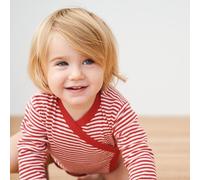 Living Crafts - EGGPLANT | Wickelbody, Unisex Baby Langarm Wickelbody mit Aufdruck | Baby Wickelbody Jungen und Mädchen (Poppy/White, 50/56)