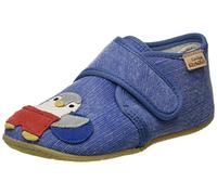 Living Kitzbühel Babyklettschuh Eisbär & Pinguin Recycled Cotton Hausschuh, Ocean, 18 EU