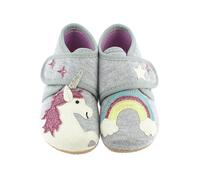 Living Kitzbühel Hausschuhe "Einhorn & Regenbogen" in Grau - Größe 19 | Baby Hausschuhe