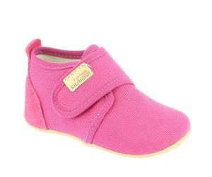 Living Kitzbühel Hausschuhe Klettmodell Ulli Uni Baby (Baumwolle) Unifarben fuchsiapink Kleinkinder (27-30), Größe Euro (US) 29