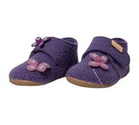 Living Kitzbühel Hausschuhe Klettschuh Sissi Schmetterling (Wolle) Unifarben purple magic Mädchen (27-30), Größe Euro (US) 30