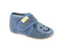 Living Kitzbühel - Kid's Babyklett Frottee Smiley - Hüttenschuhe, Gr. 20, grau (Denim)