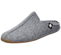 Living Kitzbühel Unisex Filzpantoffel Schweizer Kreuz Hausschuh, grau, 45 EU