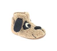 Living Kitzbühel Woll-Hausschuhe "Hündchen" in Hellbraun - Größe 18 | Baby Hausschuhe