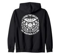 Living The Dream One Nightmare at a Time Funny Gothic Vintage Kapuzenjacke
