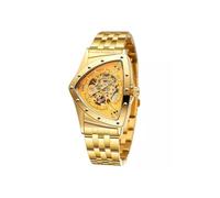 LIXSAZSE Automatikuhr Leichtes Armband Herren Business Sportuhr Verstellbares wasserdichtes Zifferblatt Mechanische Armbanduhr, Volles Gold