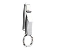 LIXSAZSE Clip Taillengürtelschnalle, Outdoor Schnalle, Schlüsselanhänger, modische, leichte Lösung, alltäglicher Gürtel, Schlüsselhalter aus Edelstahl, Stahl, Silber, 7.4x2.1cm