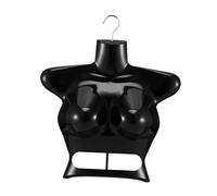 LIXSAZSE Hängender weiblicher Torso mit Haken, Kleiderständer für Damen, Torso Kleiderform, Pyjama Oberkörper Mannequin, Einzelhandelsgeschäft, Einkaufszentren, Schwarz, 39 x 39 cm