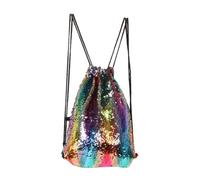 LIXSAZSE Meerjungfrau Pailletten Kordelzug, vielseitige Einkaufstasche für Reisen und Fitnessstudio, vielseitige Sporttasche, Sportrucksack für Sport im Fitnessstudio, Mehrfarbig