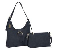 Liz Soto Eva Hobo Geldbörsen für Frauen - 2 in 1 Damen Handtasche Faux Suede Slouchy Schultertasche Inner Crossbody Geldbörse, Schwarz, EVA