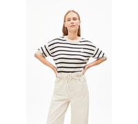 ARMEDANGELS LIZAA LINO STRIPES - Frauen Relaxed Fit Stricktop - mehrfarbig XS raw white-night sky
