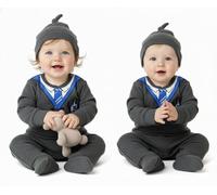 Lizenzierter Harry Potter Baby Strampler mit Hut Ravenclaw für Junge oder Mädchen (12-18 Monate) Anthrazit