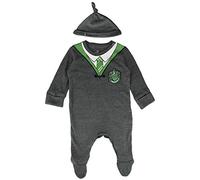 Lizenzierter Harry Potter Baby-Strampler mit Hut Slytherin für Jungen oder Mädchen, anthrazit, 68
