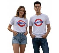 Lizenziertes Unisex London Underground 'Mind The Gap' Roundel T-Shirt Farbe Weiß Größen XS bis 4XL, optic white, 3XL