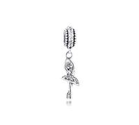 LIZHENG Fit Original Pandora Armband Charm 925 Sterling Silber Perlen Ballerina Anhänger Ballett Tanz Mädchen DIY Schmuck Geschenk