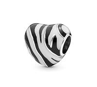 LIZHENG Fit Original Pandora Armband Charm 925 Sterling Silber Zebra Gestreifte Perlen Perlen DIY Schmuckherstellung